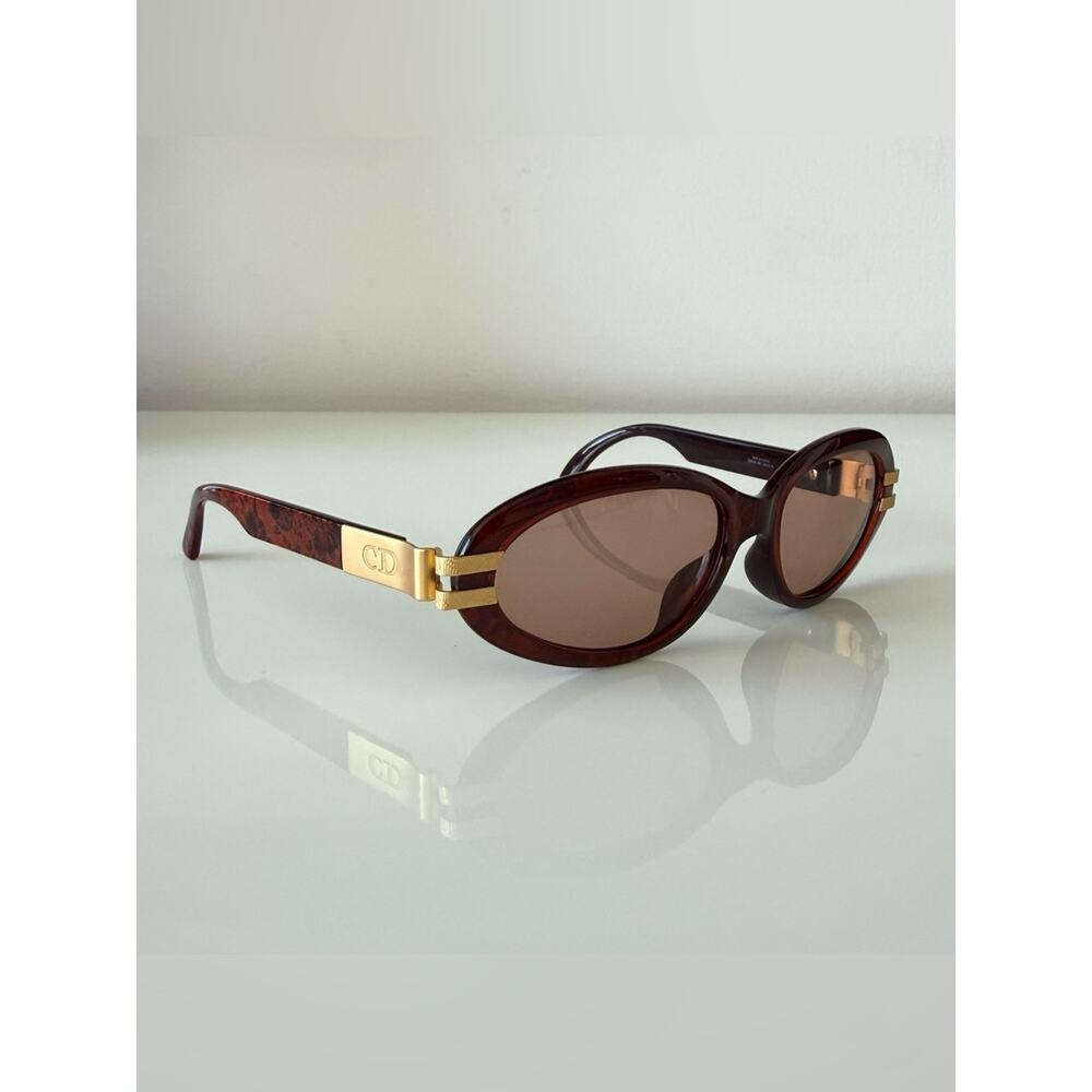 Vintage Christian Dior oval brown sunglasses Authentic
